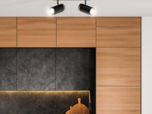 Miniaturka 1 - Lampa sufitowa Elvorino dwa reflektory nad zabudową kuchni