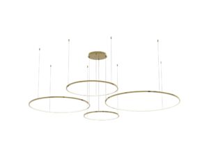 Miniaturka 1 - Złota lampa Emadena LED 120 W z czterema pierścieniami na białym tle