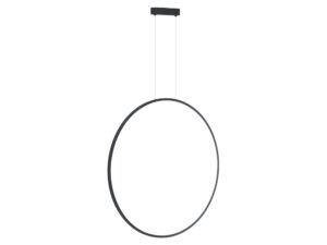 Miniaturka 5 - Czarna lampa wisząca Emadena LED 46 W z pionowym pierścieniem 80 cm na białym tle