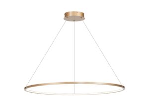 Miniaturka 1 - Złota lampa Emadena LED 57 W, poziomy pierścień 100 cm na białym tle