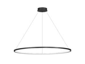 Miniaturka 5 - Czarna lampa wisząca Emadena LED 65 W poziomy pierścień 120 cm na białym tle