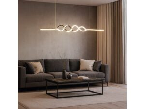 Miniaturka 2 - Lampa wisząca Felosena LED 36 W 120 cm czarna – zdjęcie 3