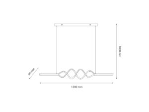 Miniaturka 3 - Lampa wisząca Felosena LED 36 W 120 cm czarna – zdjęcie 4