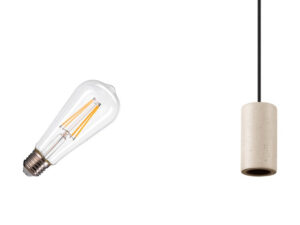 Miniaturka 1 - Fitu Lamp Set Stone 2700 K lampa wisząca beżowa z dołączonym źródłem E27