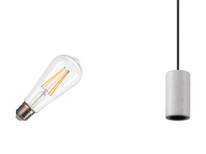 Miniaturka 2 - Fitu Lamp Set Stone 2700 K lampa wisząca szara z dołączonym źródłem E27