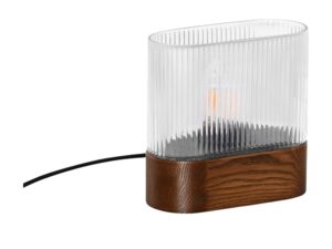 Miniaturka 3 - Podstawa w kolorze orzecha lampy FLUMINA ST i ryflowane szkło