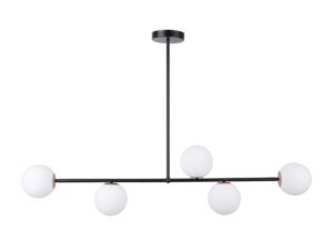Miniaturka 4 - Lampa wisząca Gama 5 czarna z pięcioma kulami na białym tle