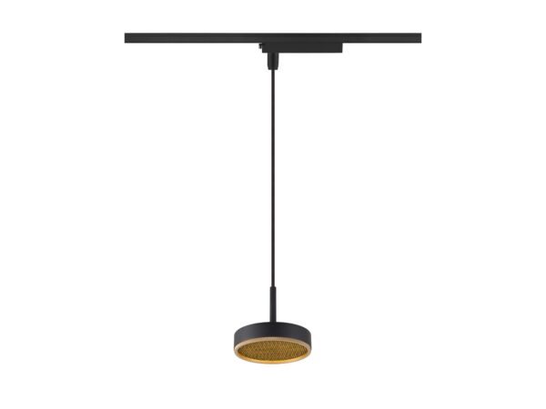 Czarno-złota lampa Grip Flat, cały zwis i adapter