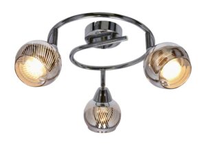 Miniaturka 2 - Lampa sufitowa Ilirona – świecące klosze z pasiastym szkłem