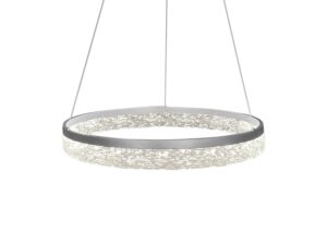 Miniaturka 5 - Zbliżenie srebrnej oprawy i świetlnej osłony lampy Isedia 25 W