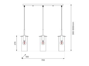 Miniaturka 3 - Lampa wisząca Isenio 3 × E27 70 cm czarna – zdjęcie 4