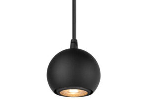 Miniaturka 8 - Czarna matowa lampa wisząca Light Eye 90 z pełną rozetą na białym tle