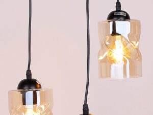 Miniaturka 2 - Lampa Norodira bursztynowa ze świecącymi kloszami z bliska