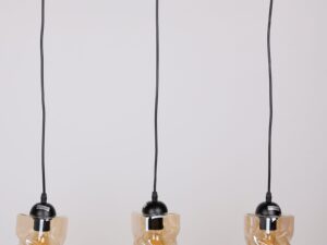 Miniaturka 2 - Lampa Norodira bursztynowe trzy klosze świecące