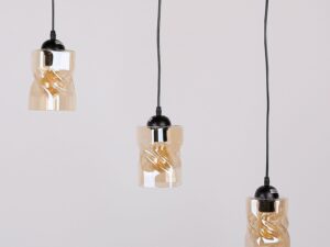 Miniaturka 3 - Lampa wisząca Norodira bursztynowa układ stopniowany