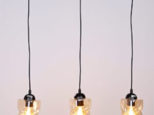 Miniaturka 1 - Lampa Norodira bursztynowe klosze widok z bliska