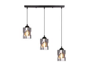 Miniaturka 6 - Lampa Norodira dymione klosze zapalone na białym tle