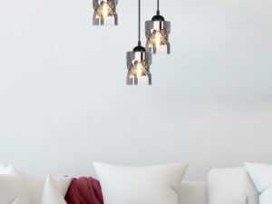 Miniaturka 6 - Lampa Norodira przydymione klosze nad jasną sofą