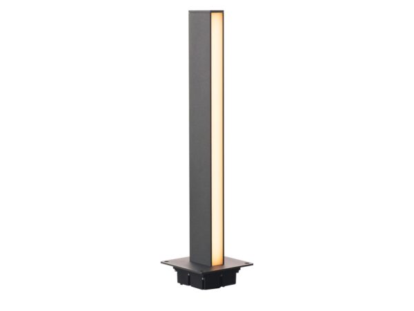 Antracytowa lampa ogrodowa stojąca 66 cm na białym tle