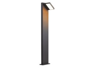 Miniaturka 1 - Antracytowa lampa ogrodowa Abridor Pole 100 cm z pochylonym panelem LED