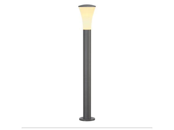 Antracytowa lampa ogrodowa Alpa Cone 100 o wysokości 108 cm na białym tle