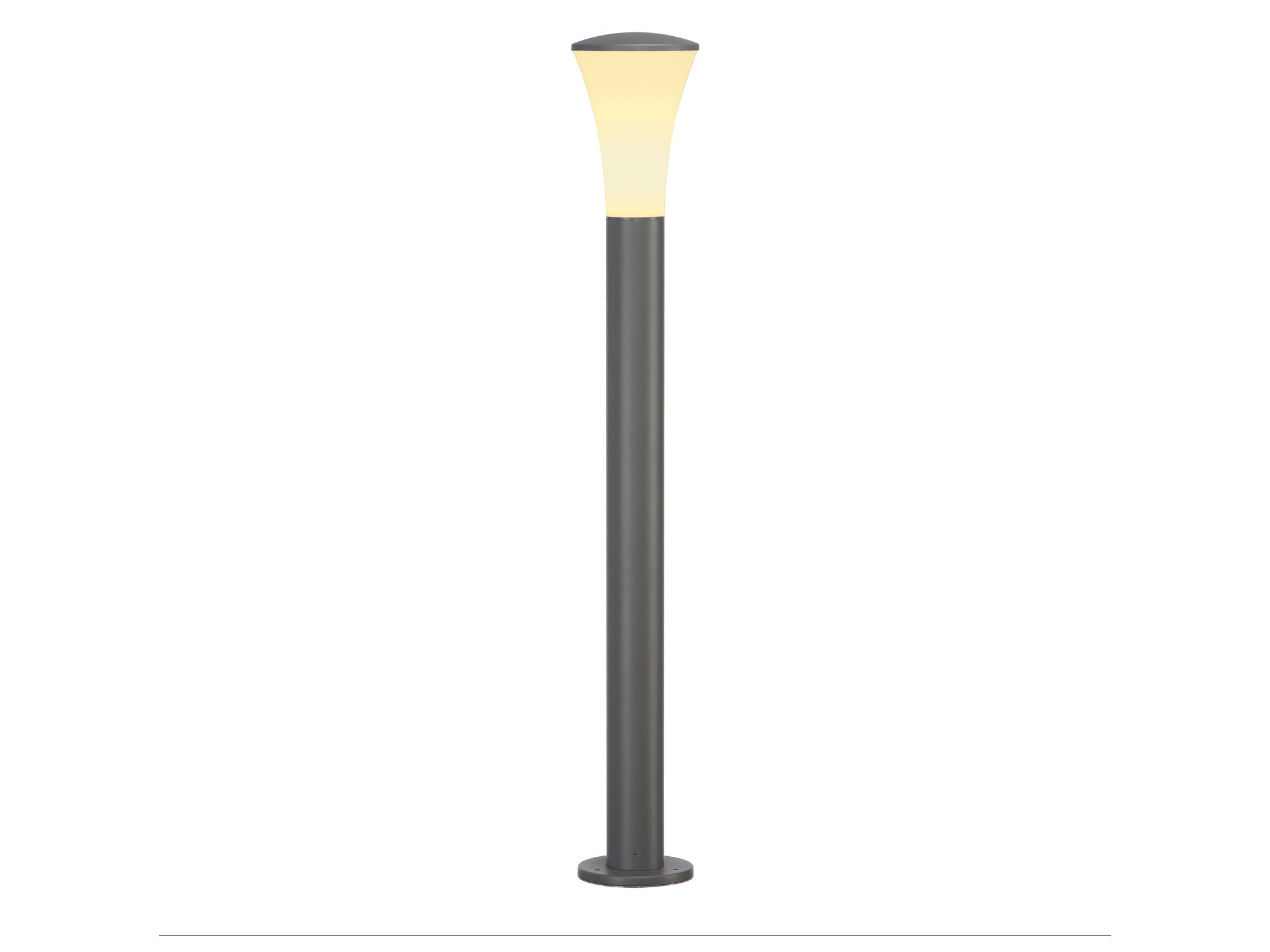 Antracytowa lampa ogrodowa Alpa Cone 100 o wysokości 108 cm na białym tle
