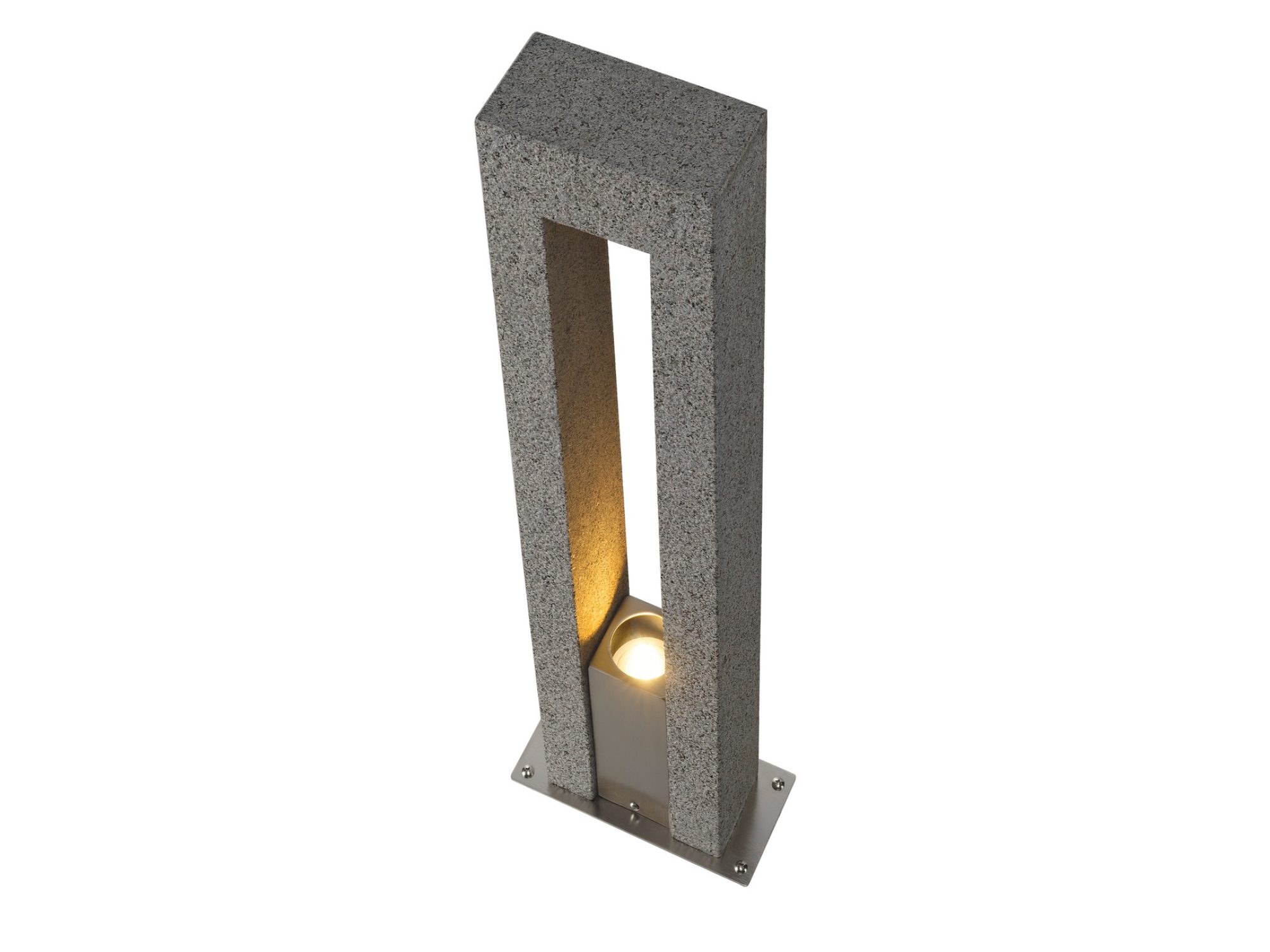Lampa stojąca Arrock Arc z naturalnego granitu, widok z innej strony