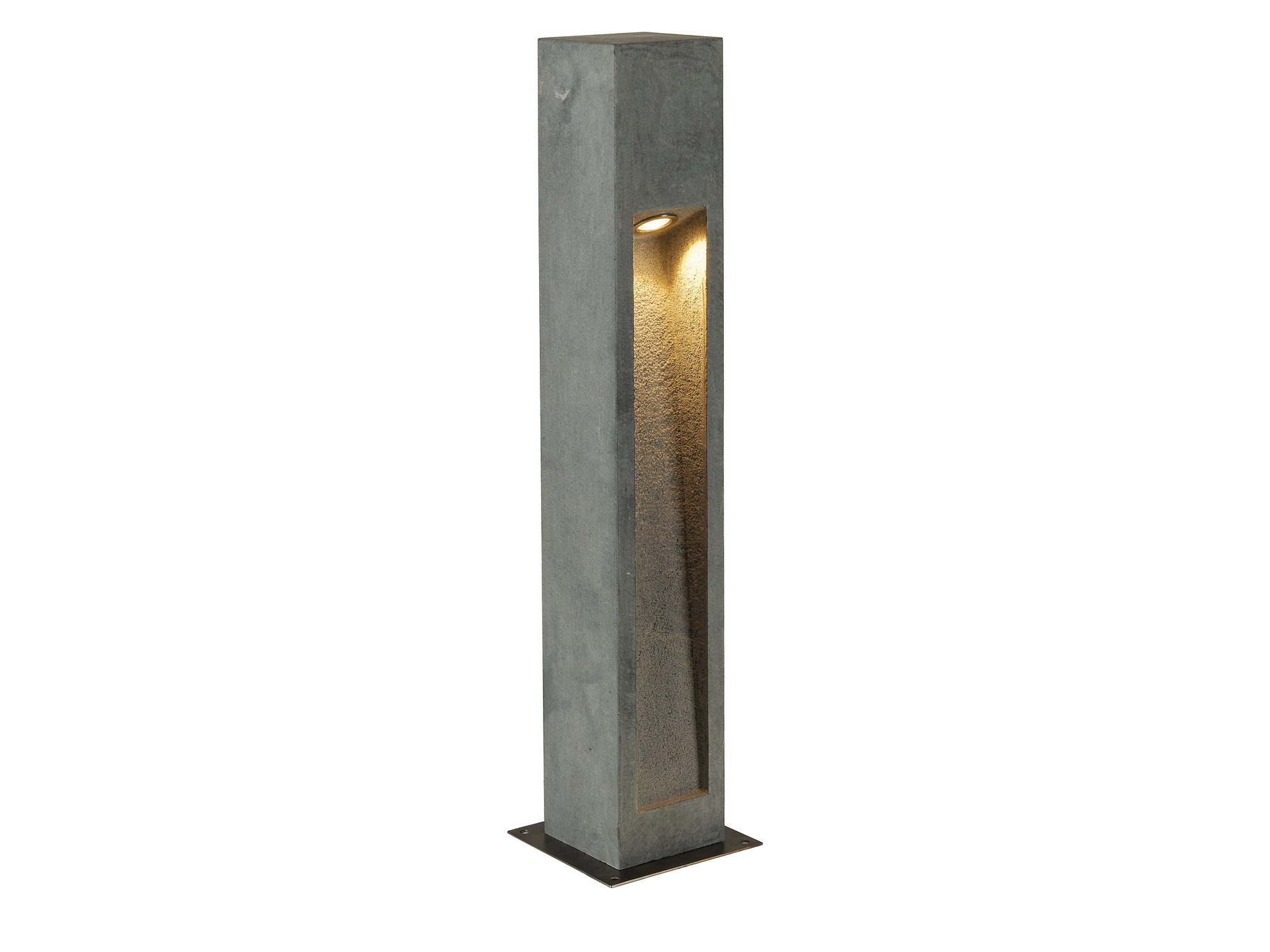 Lampa ogrodowa Arrock Stone, wysoka bryła z szarego bazaltu