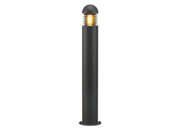 Antracytowa lampa ogrodowa C-Pol o wysokości 90 cm na białym tle