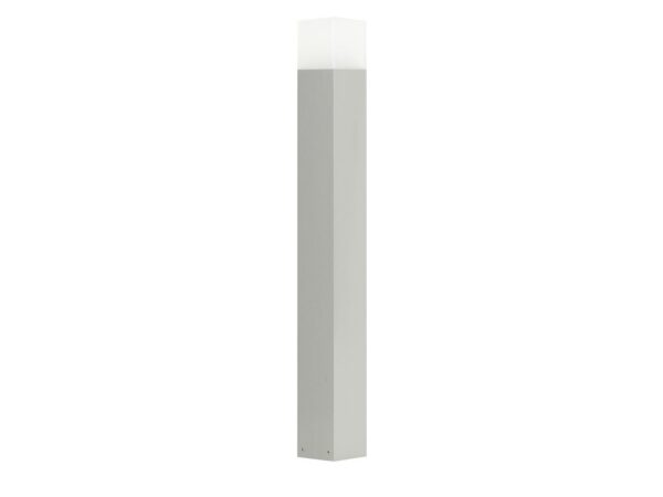Lampa ogrodowa CUBE CB-830 srebrna – wysoka oprawa z satynowanym kloszem