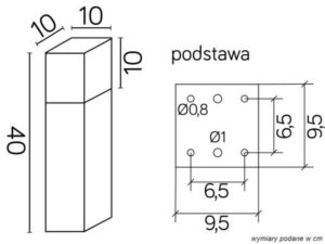 Miniaturka 3 - Lampa ogrodowa CUBE MAX CB-MAX 400 rysunek wymiarów