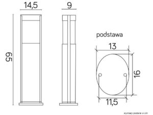 Miniaturka 4 - Lampa ogrodowa ELIS TO 3902-H 650 – zdjęcie 5