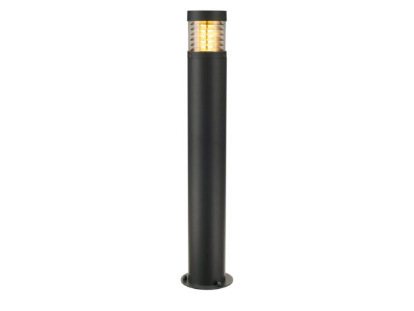 Antracytowa lampa ogrodowa F-Pol w formie cylindrycznego słupka