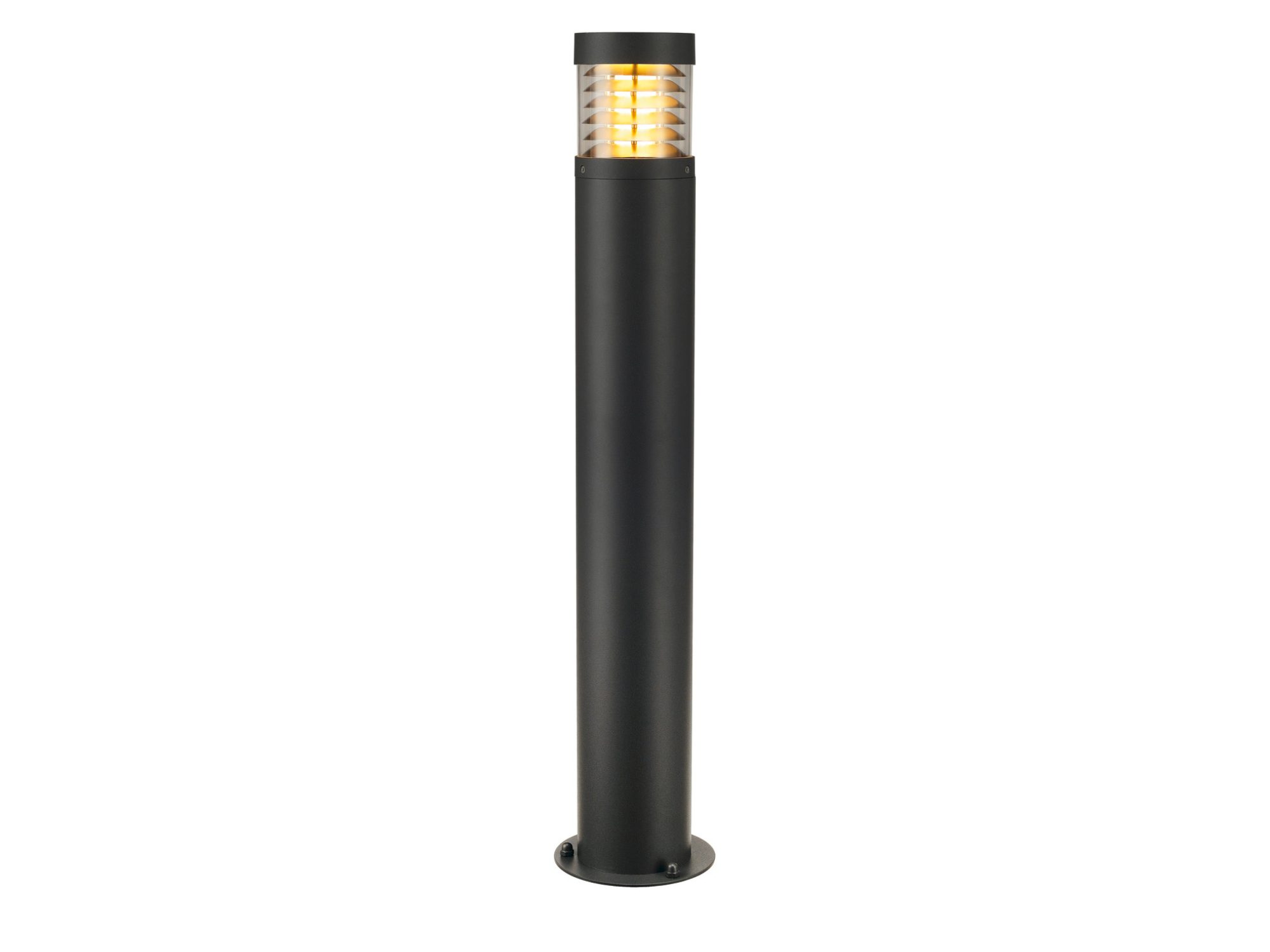Antracytowa lampa ogrodowa F-Pol w formie cylindrycznego słupka