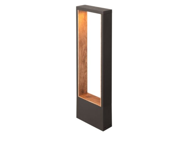 Lampa ogrodowa Flatt II 62 w kolorach antracytowym i brązowym na białym tle