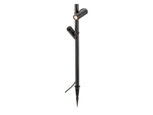 Miniaturka 4 - Lampa ogrodowa Helia Slim Pole czarna – dwa reflektory na szpikulcu
