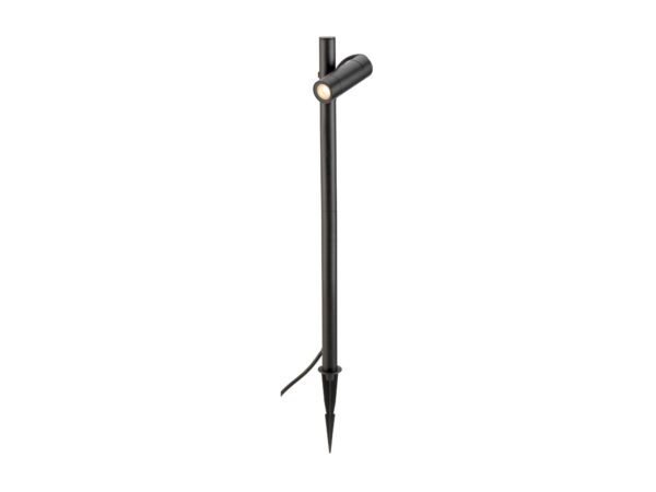 Lampa ogrodowa Helia Slim Pole z jedną głowicą LED, czarna, na białym tle