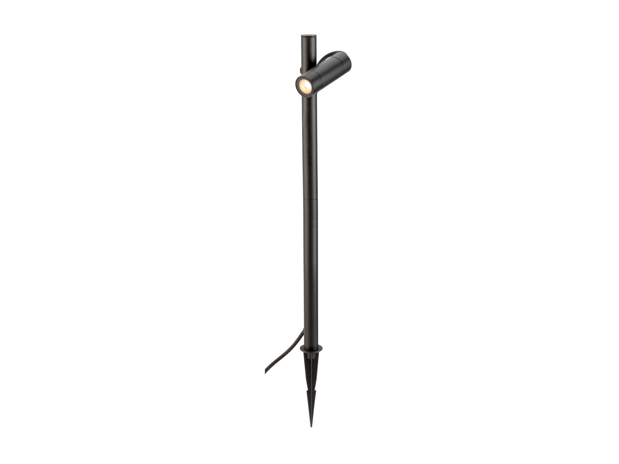 Lampa ogrodowa Helia Slim Pole z jedną głowicą LED, czarna, na białym tle
