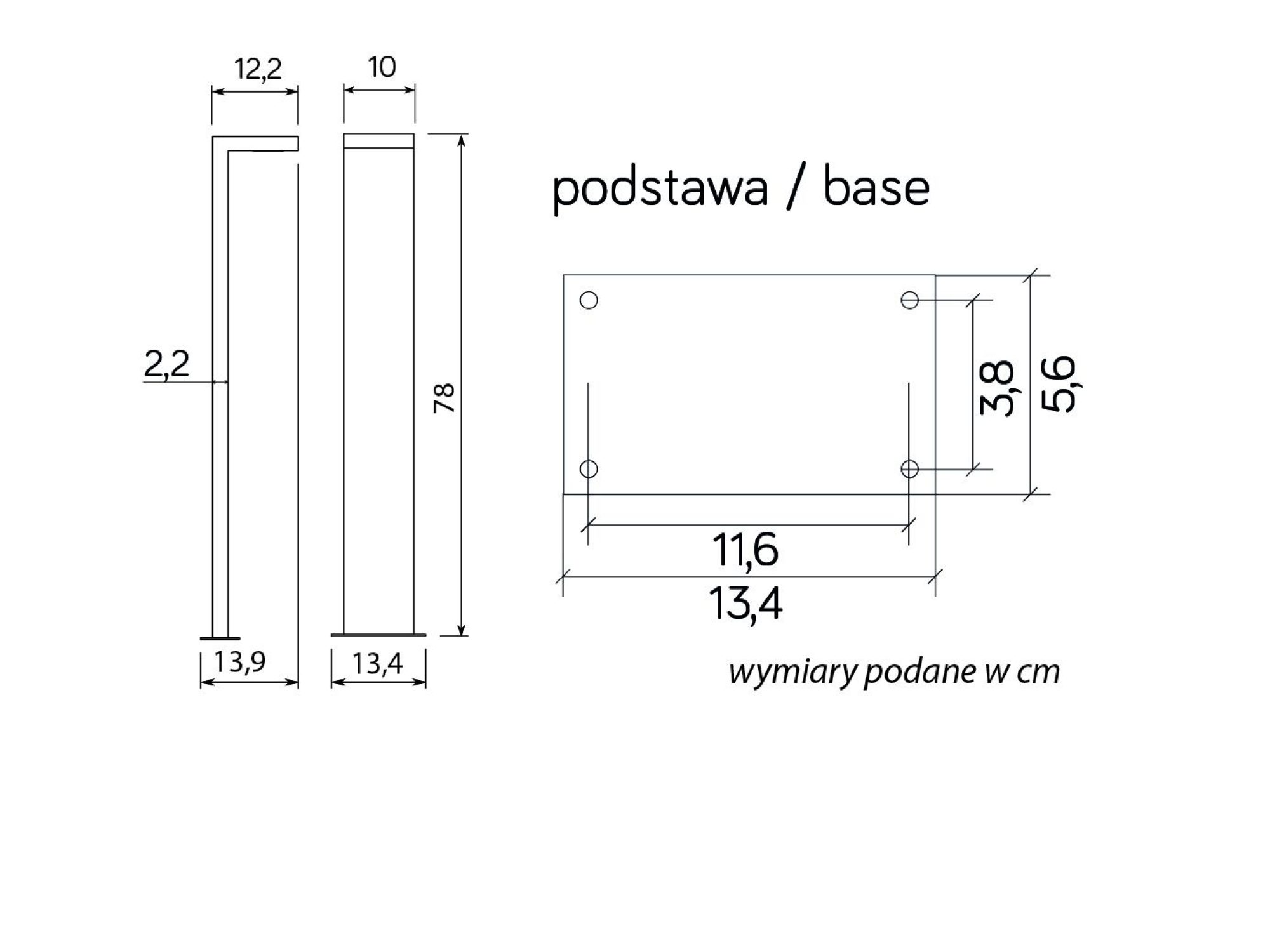 Rysunek wymiarowy KARO KR-780
