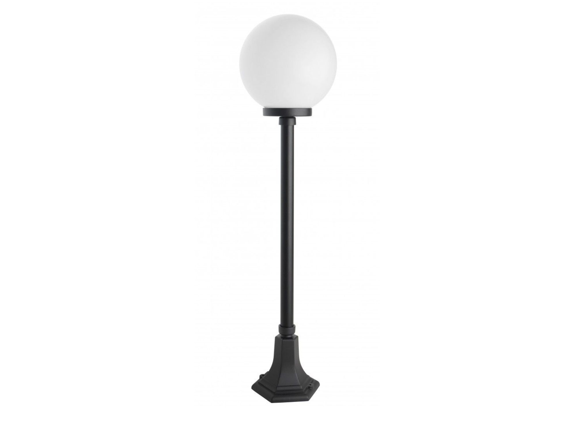 KULE CLASSIC – lampa stojąca z kulistym kloszem, widok z przodu