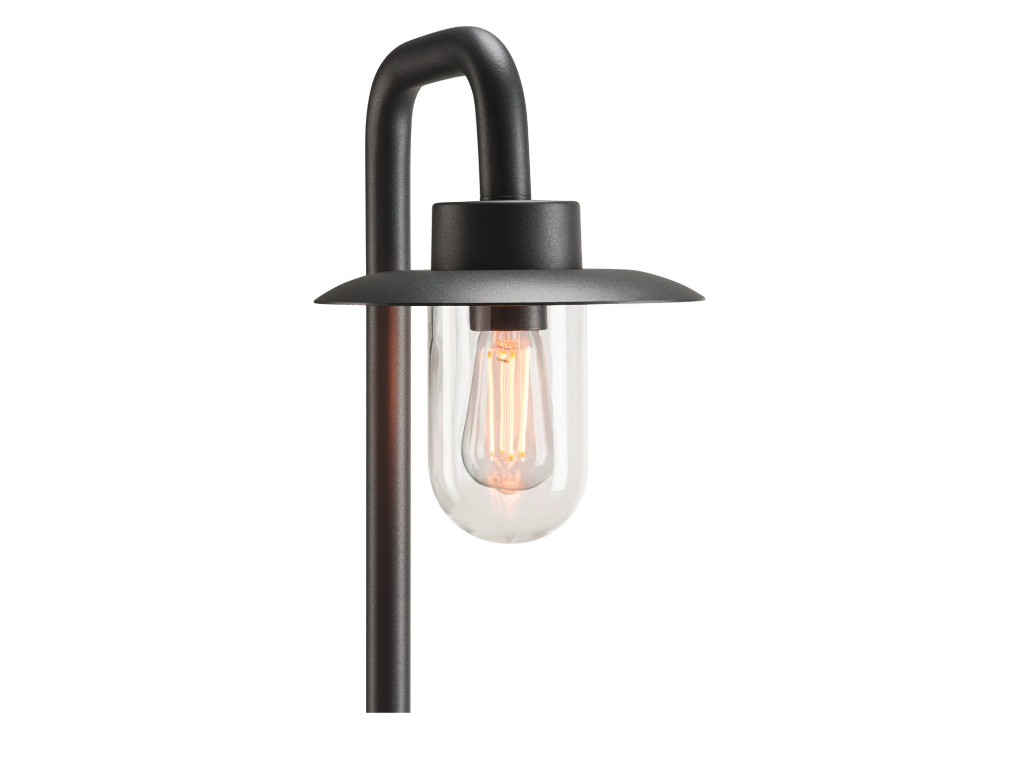 Zbliżenie klosza i metalowego daszka lampy stojącej Molat Pole