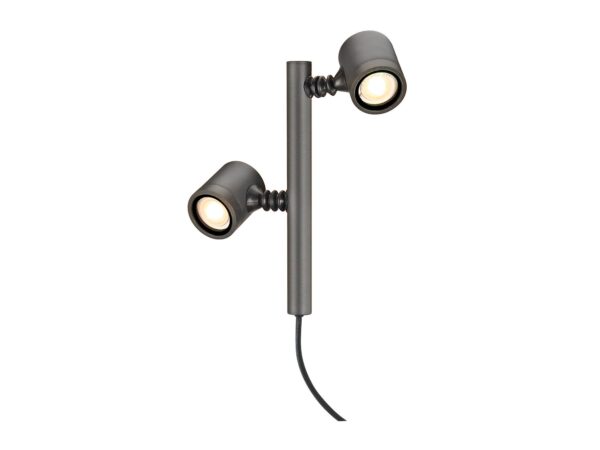 Lampa ogrodowa Myra 2 antracyt – dwa regulowane reflektory GU10