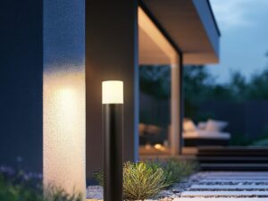 Miniaturka 1 - Lampa ogrodowa Olidino oświetlająca przestrzeń przy ścieżce