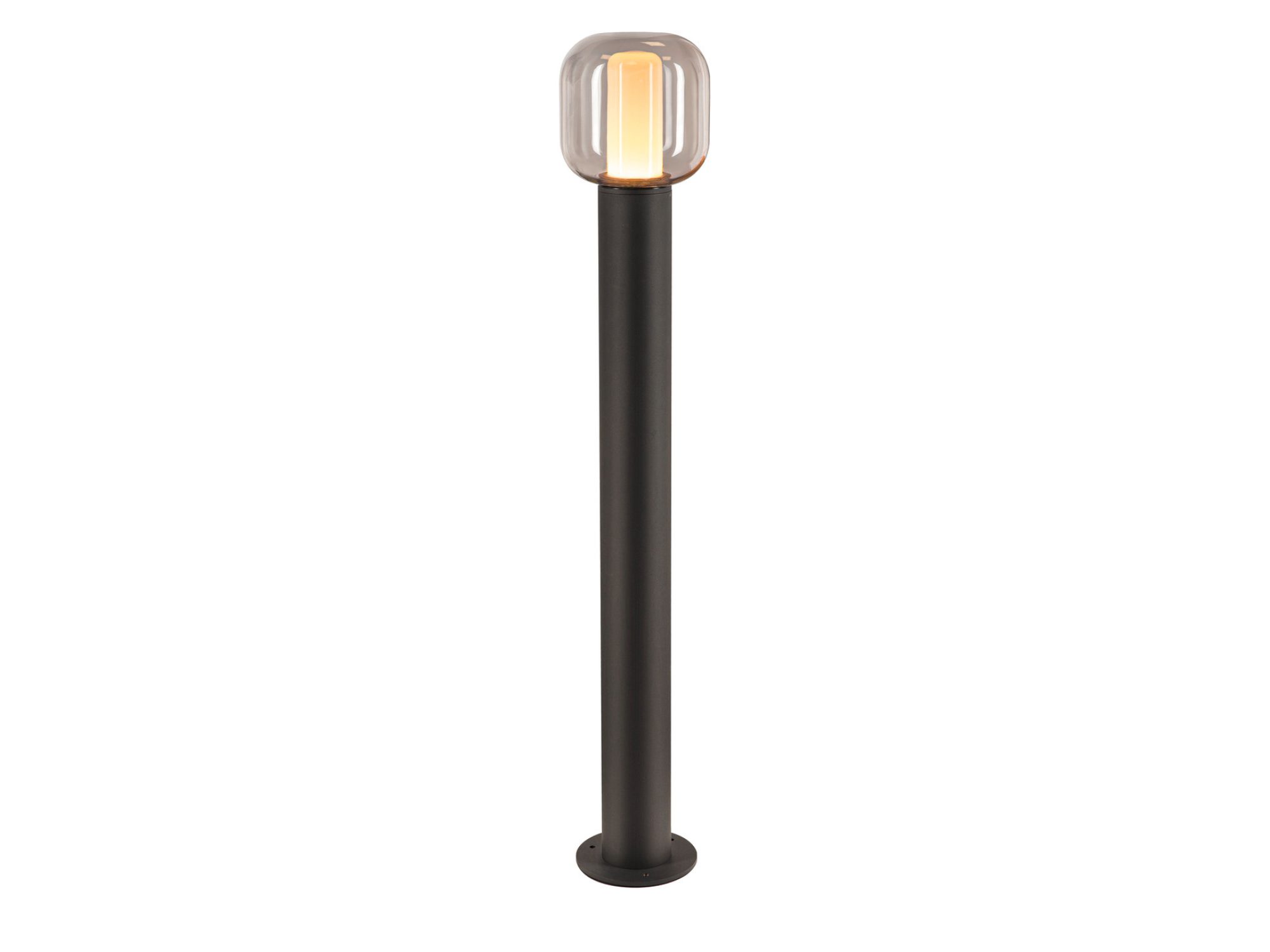 Lampa ogrodowa Ovalisk 100 cm, antracytowa z owalnym szklanym kloszem