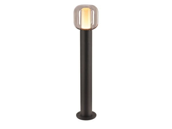 Lampa ogrodowa Ovalisk 75 cm antracytowa z owalnym szklanym kloszem