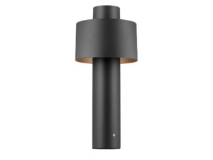 Miniaturka 5 - Lampa ogrodowa Photoni Cyl Pole 45 w kolorze czarnym na białym tle