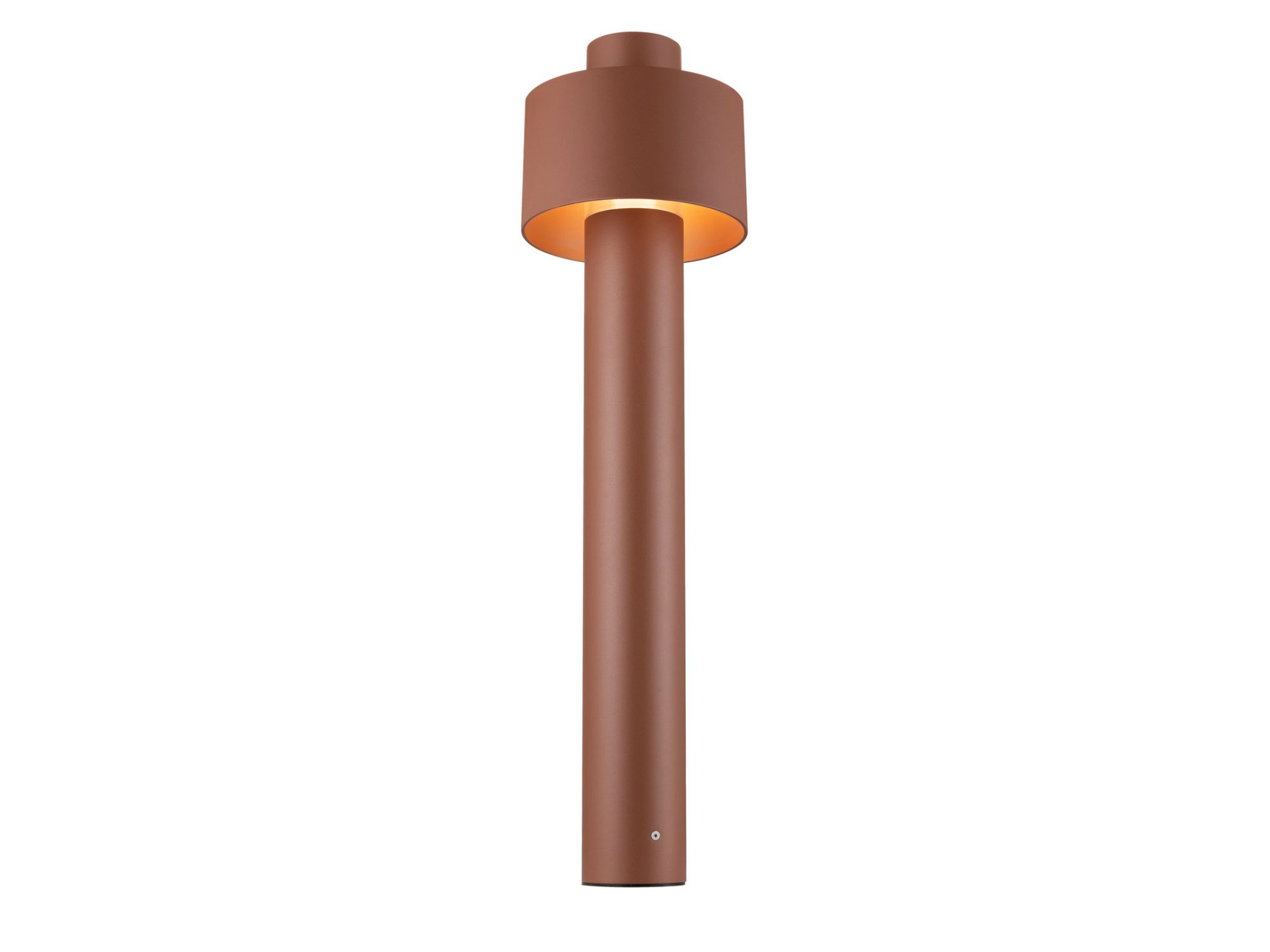Lampa ogrodowa Photoni Cyl Pole 75 rdzawa na białym tle