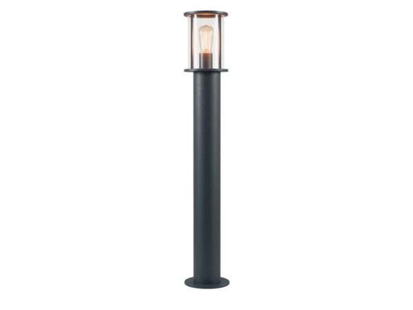 Lampa ogrodowa Photonia w kolorze antracytowym z przezroczystym szklanym kloszem, widok główny
