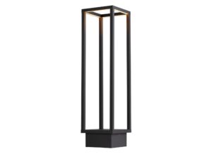 Miniaturka 6 - Antracytowa lampa ogrodowa Quadrulo LED z otwartą prostokątną ramą