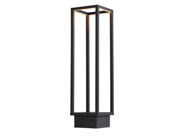 Antracytowa lampa ogrodowa Quadrulo LED z otwartą prostokątną ramą